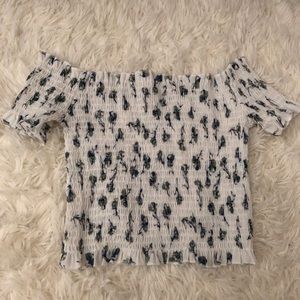 Blue flower crop top